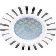 Ecola MR16 DL3183 GU5.3 Светильник встр. литой (скрытый крепеж лампы) Белый/Алюм Полоски по кругу