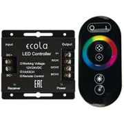 Ecola Контроллер 12V 288W(24V 576W) 24A RGB с кольцевым сенсорным черным радиопультом RFC24BESB