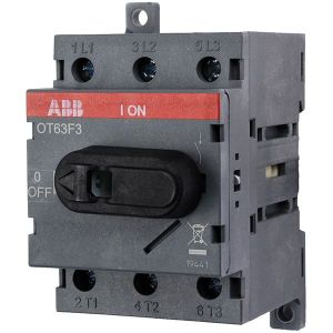 ABB Рубильник OT63F3 до 63А 3х-полюсный для установки на DIN-рейку или монтажную плату