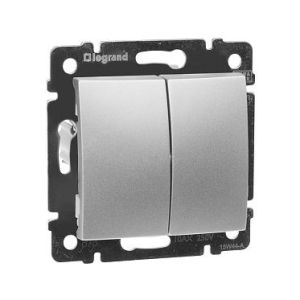 Переключатель Valena 2-кл., метал., 770108