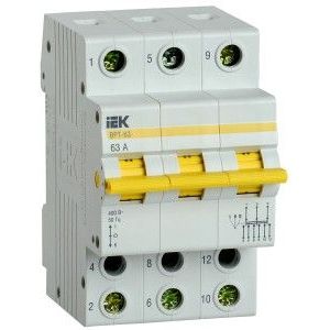 IEK выкл.-разъединитель трехпозиц. ВРТ-63 3P 63А модульный реверсивный рубильник