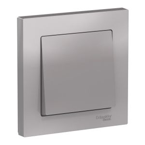 Выключатель 1-клавишный , сх.1, 10АХ, в сборе, СП Алюминий