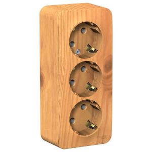 BLANCA  Ясень  Роз. 3-я с/з без штор. изол. пл.,16А, 250В, IP20  ОП BLNRA010315