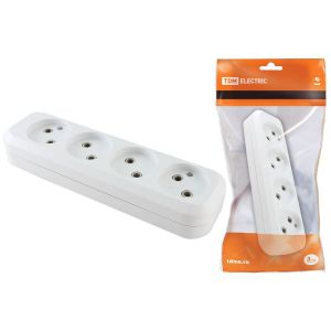 Колодка 4-мест.белая О/П б/з 10А 220В