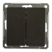 Двухклавишный выключатель, черный бархат WESSEN 59 Systeme Electric VS516-252-6-86 б/рамки