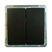 Двухклавишный выключатель с подсветкой, черный бархат WESSEN 59 Schneider ELectric VS516-251-6-86 б/рамки
