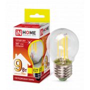Светодиодная лампа IN HOME LED-ШАР-deco 9Вт 230В Е27 3000К 810Лм прозрачная