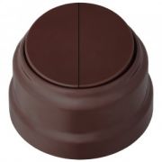 Выключатель ретро  пластик шоколад двухклавишный 6А А56-2212  Bylectrica для открытой проводки