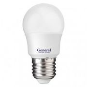 Лампа светодиодная General шар P45 E27 15W 6500K 6K 45х80 пластик/алюм GLDEN-G45F-15-230-E27-6500