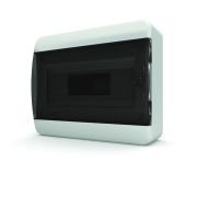 Щит пластиковый распределительный  навесной 8 мод. IP40, прозр. черная
