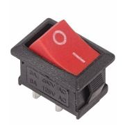 Выключатель сетевой клавишный 250V 6А (2с) ON-OFF красный