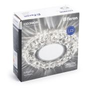Feron CD3905 Н-Р (2ШТ) св-к встр. MR16 GU5.3 подсветка св/д 4K круг прозрачный хром белый Feron