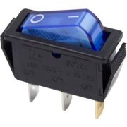 Выключатель клавишный 250V 15А (3с) ON-OFF синий с подсветкой