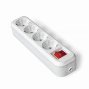 IONICH (UNIVersal) колодка роз. 4гн. 16А 250В (белая, земля, выкл., корп. PS)