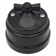 Bylectrica РЕТРО выкл. (поворотный проходной) ОУ 1 кл. 10А черный (корп. ABS) А610-2296