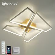 Estares св-к-люстра св/д управл. ORLANDO 120W(12000Lm) 2K-4K-6K 550х550x90 пульт ДУ бел.дерев IP22