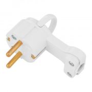 Вилка-невидимка с з/к 16А 250В Бел.SmartBuy SBE-16-P11-w