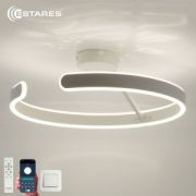 Estares св-к-люстра св/д управл. MADERA 80W(8000Lm) 2K-4K-6K 500х170 пульт ДУ белый IP20