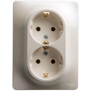 Розетка 2-ая с/з перламутр Glossa (10) Schneider Electric GSL000624